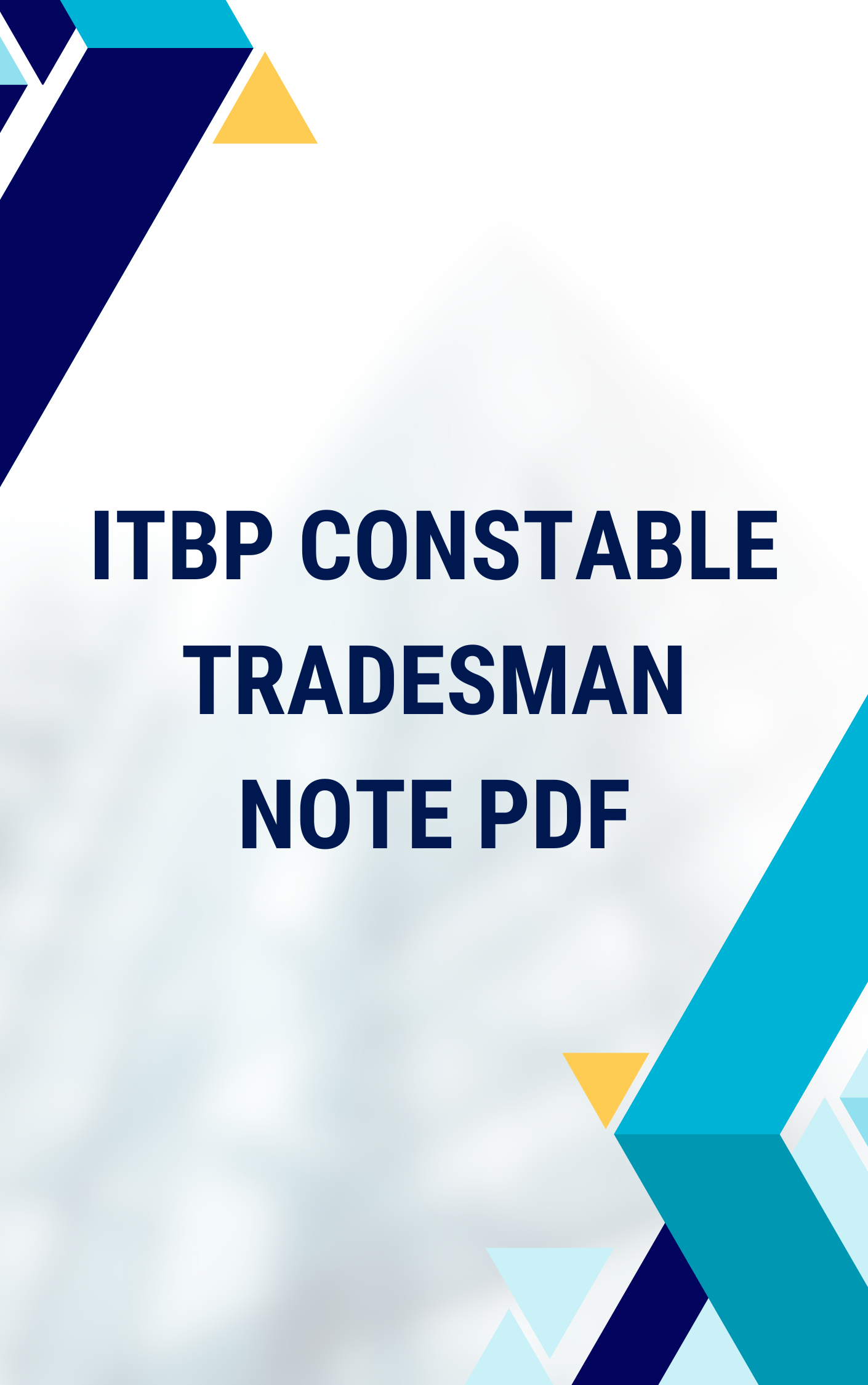 ITBP Constable Tradesman Note PDF