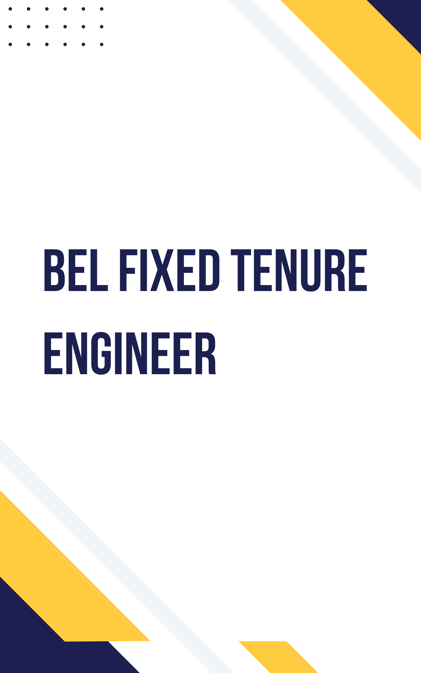 BEL Fixed Tenure Engineer Practice Set pdf