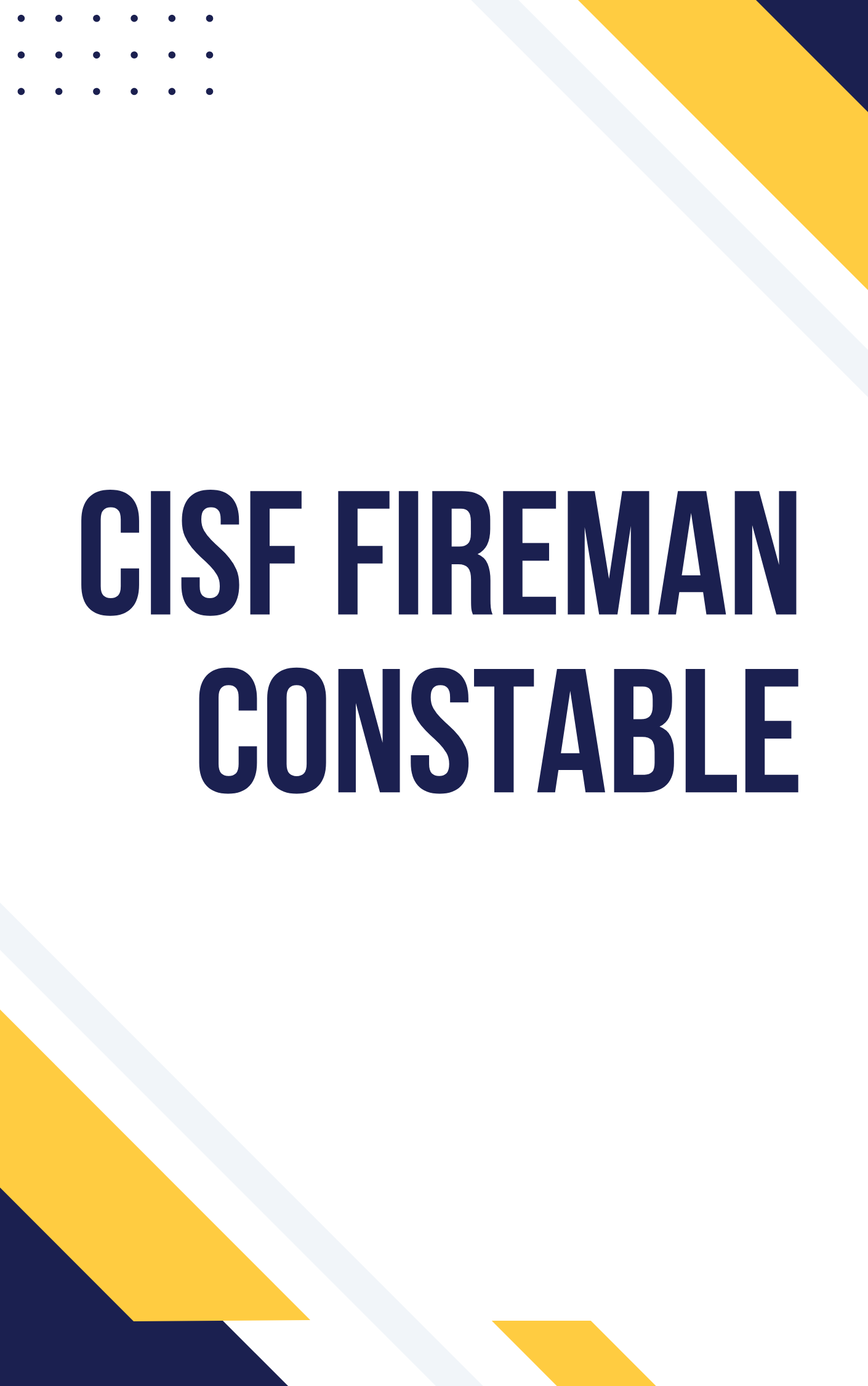 CISF Fireman Constable Practice Set PDF