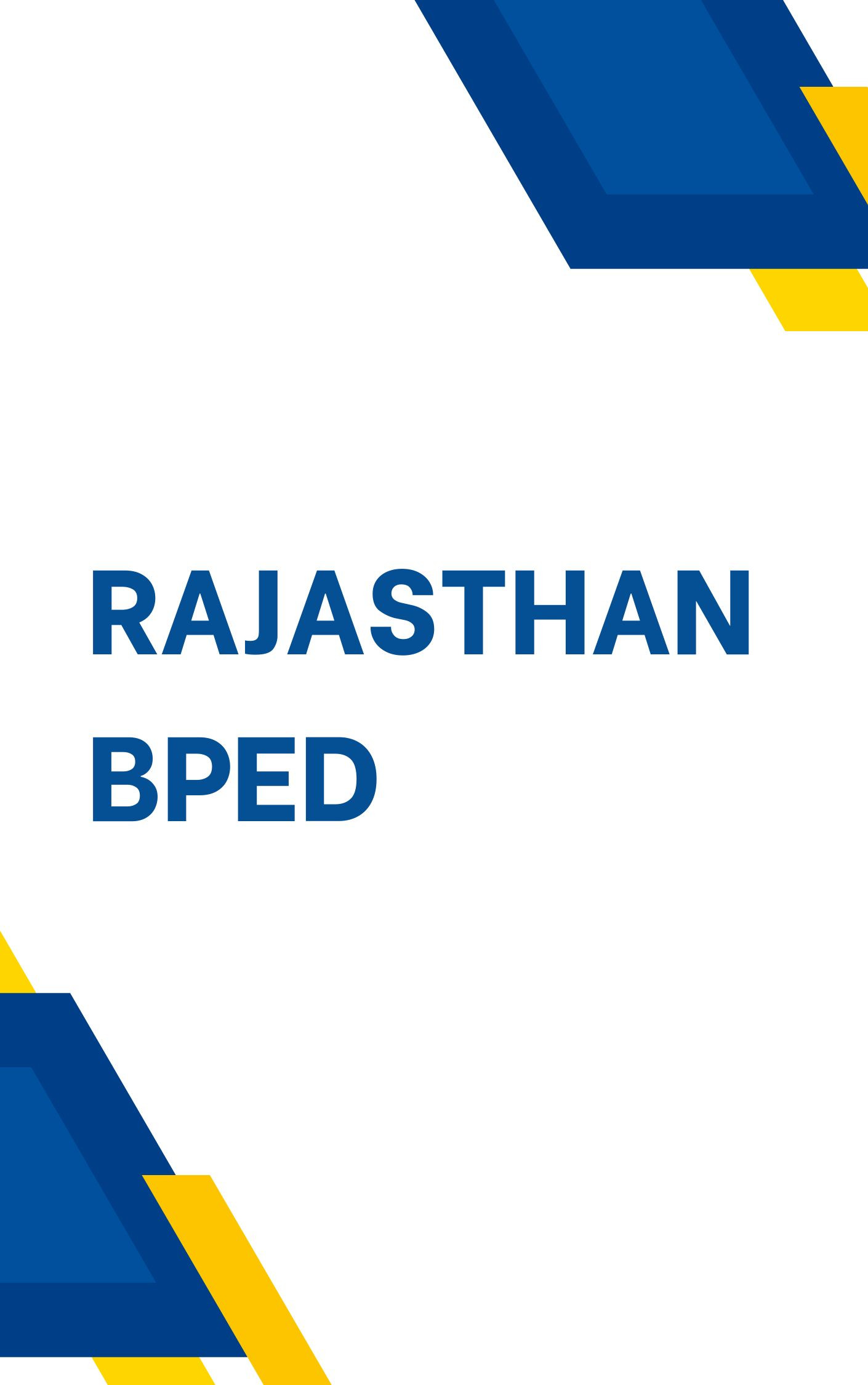 Rajasthan BPED Practice Set PDF